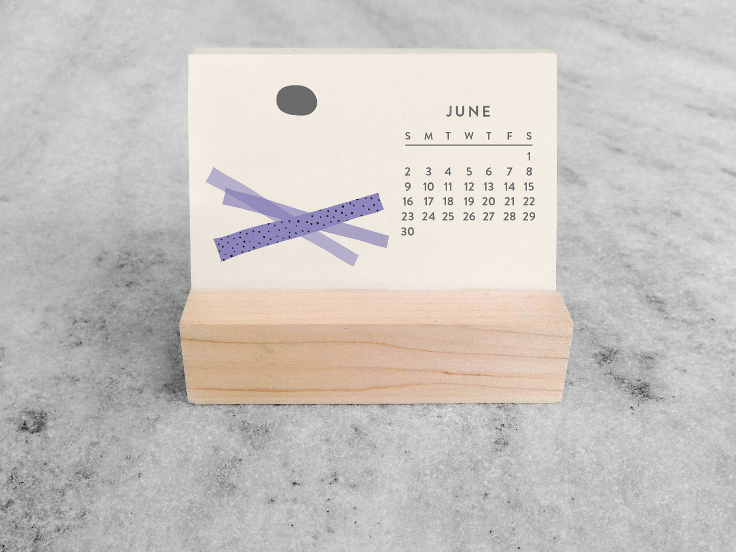 2027 Mini Desk Abstract Calendar with Wood Stand