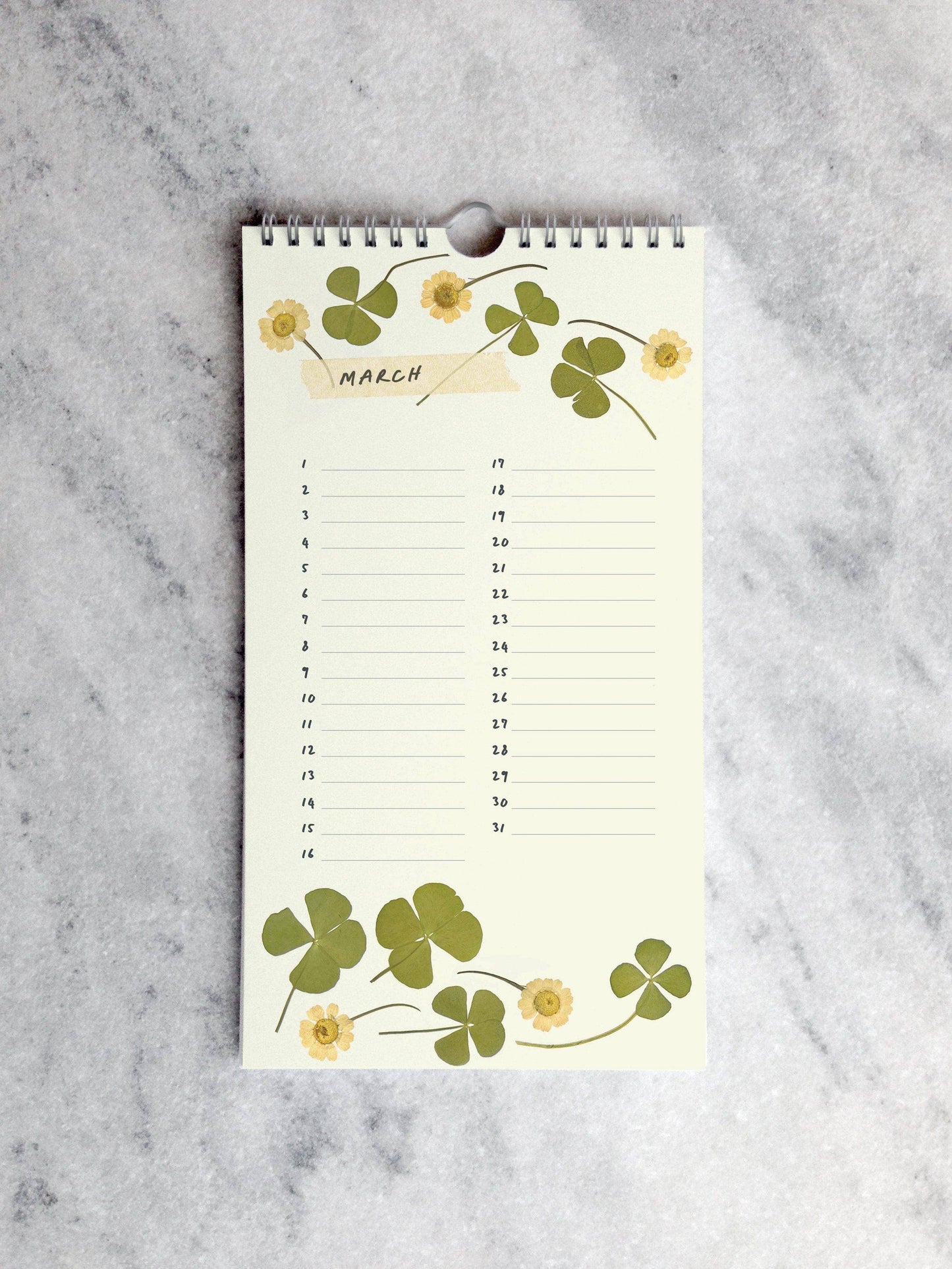 Pressed Flowers Celebration Calendar – Perpetual Birthday Tracker