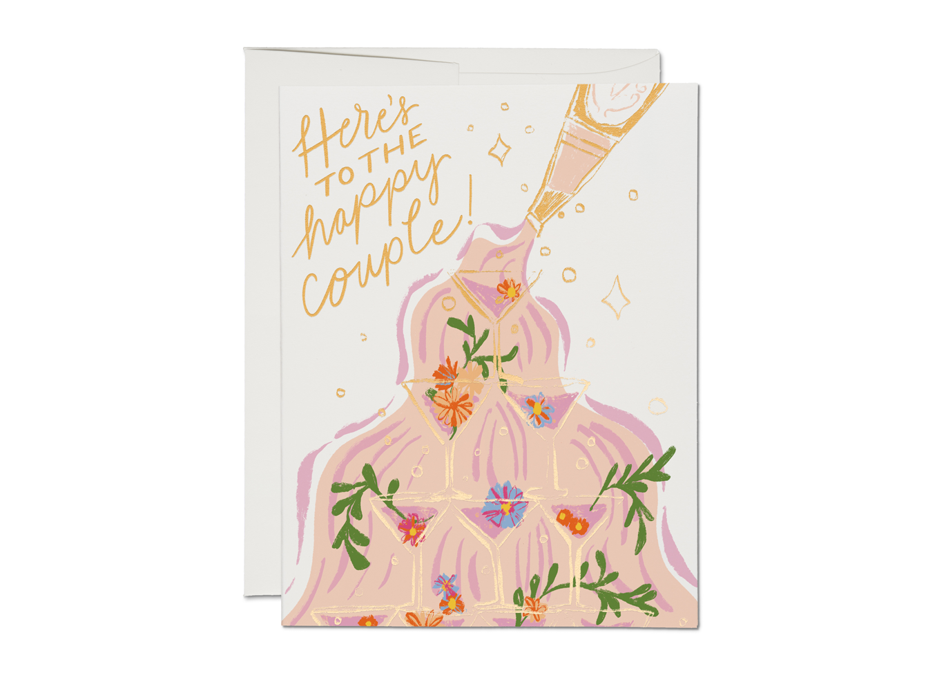 Champagne Fountain Wedding Card