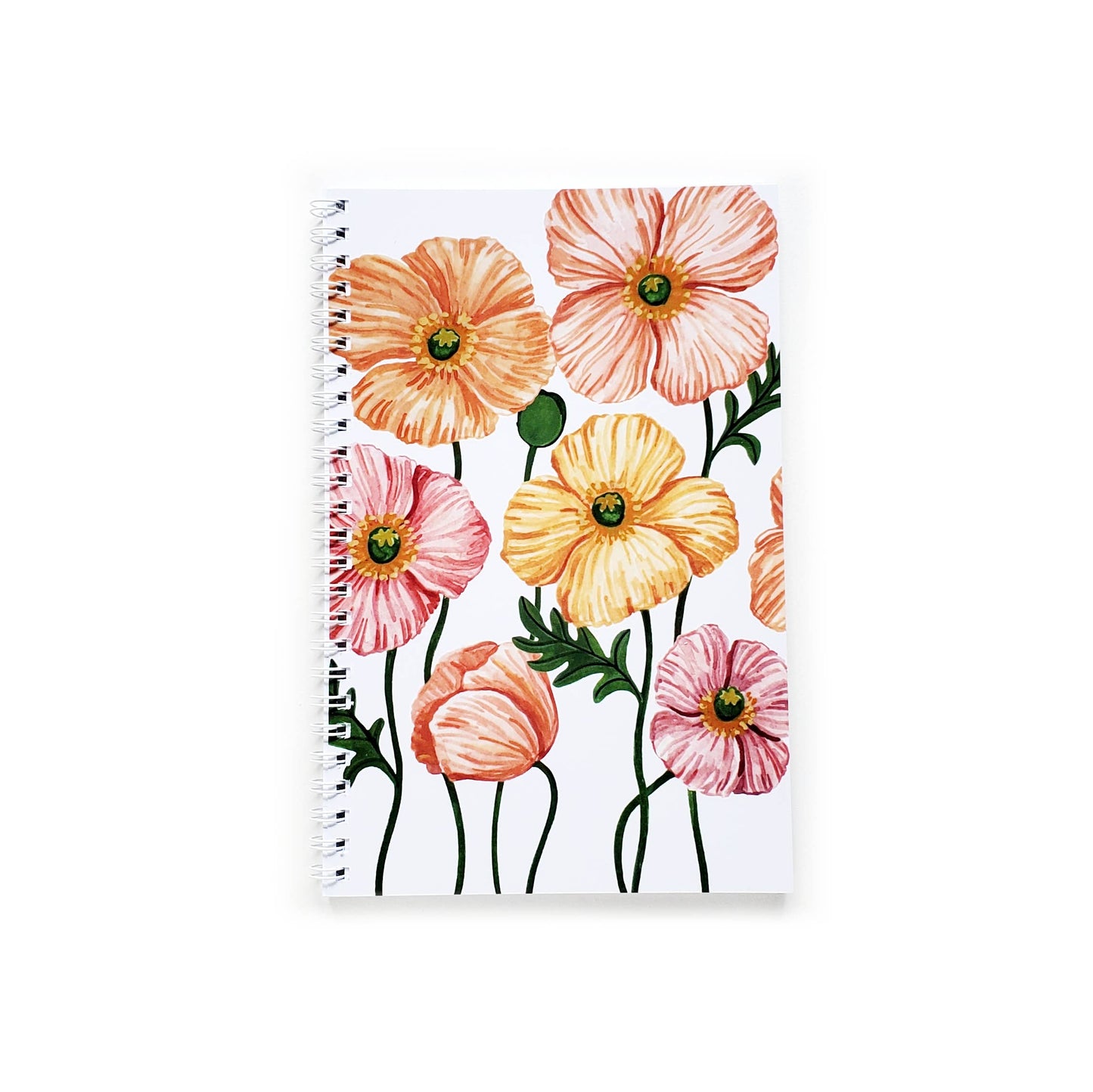 Icelandic Poppies Watercolor Lined Notebook