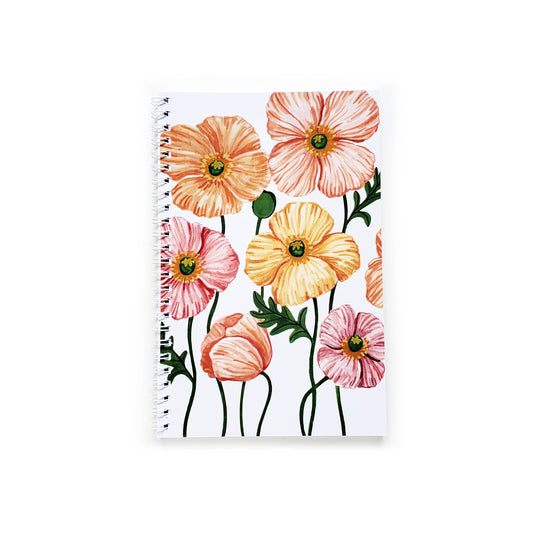 Icelandic Poppies Watercolor Lined Notebook