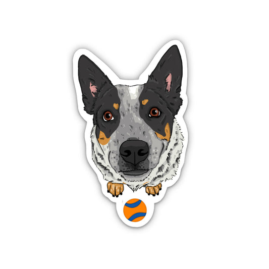 Fetch Blue Heeler Vinyl Sticker