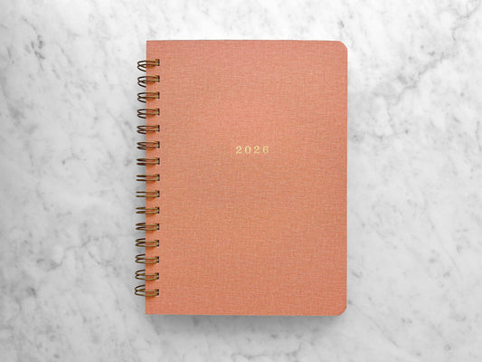 2026-2027 Academic Planner – Peach Bookcloth 12-Month