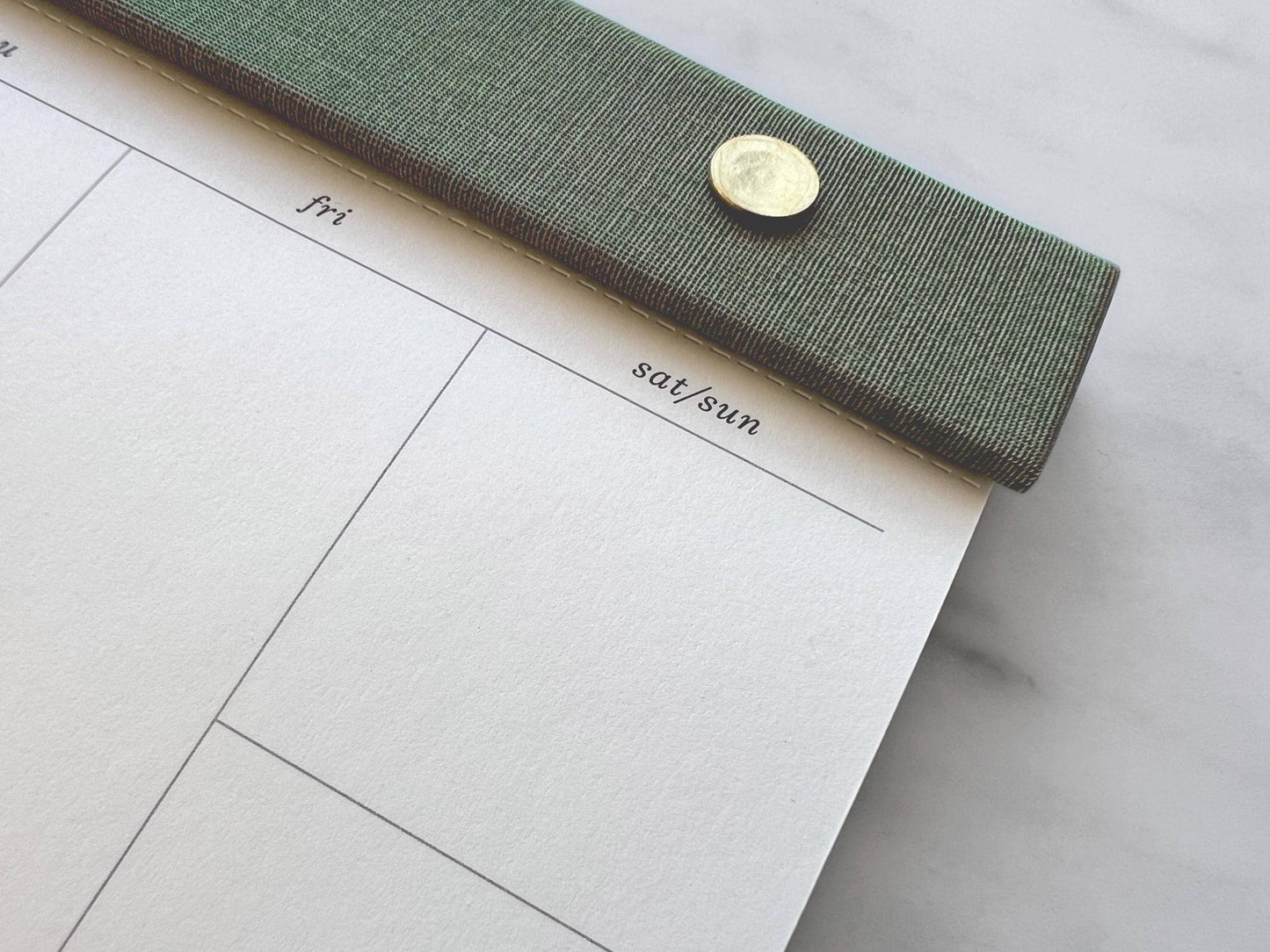Refillable Weekly Planner Notepad with Brass Screws