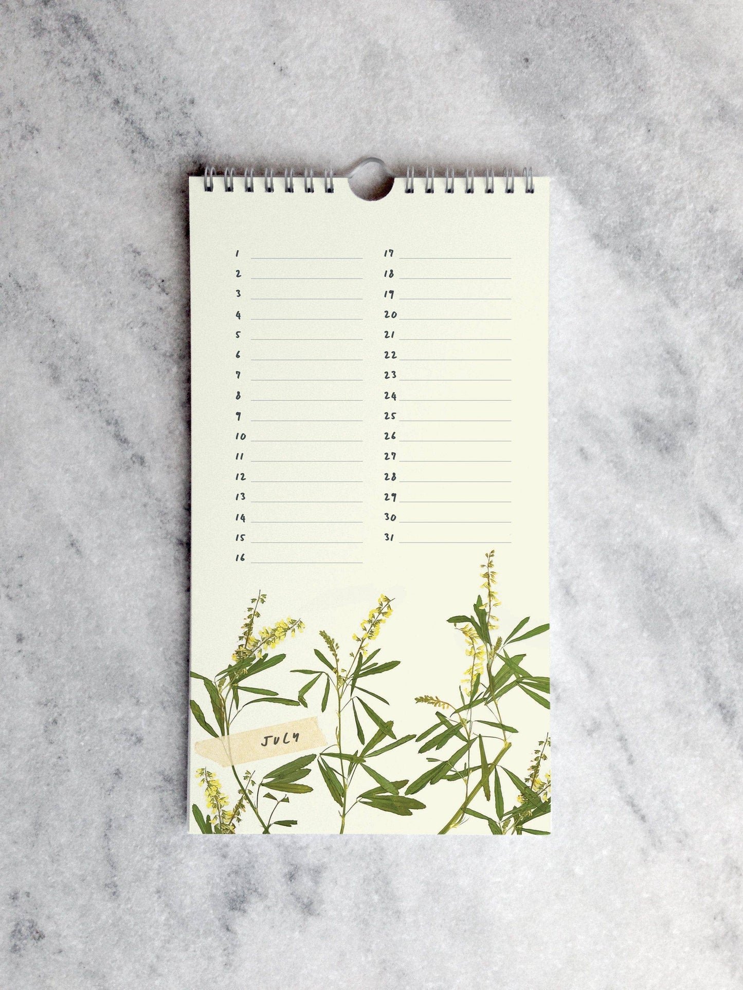 Pressed Flowers Celebration Calendar – Perpetual Birthday Tracker