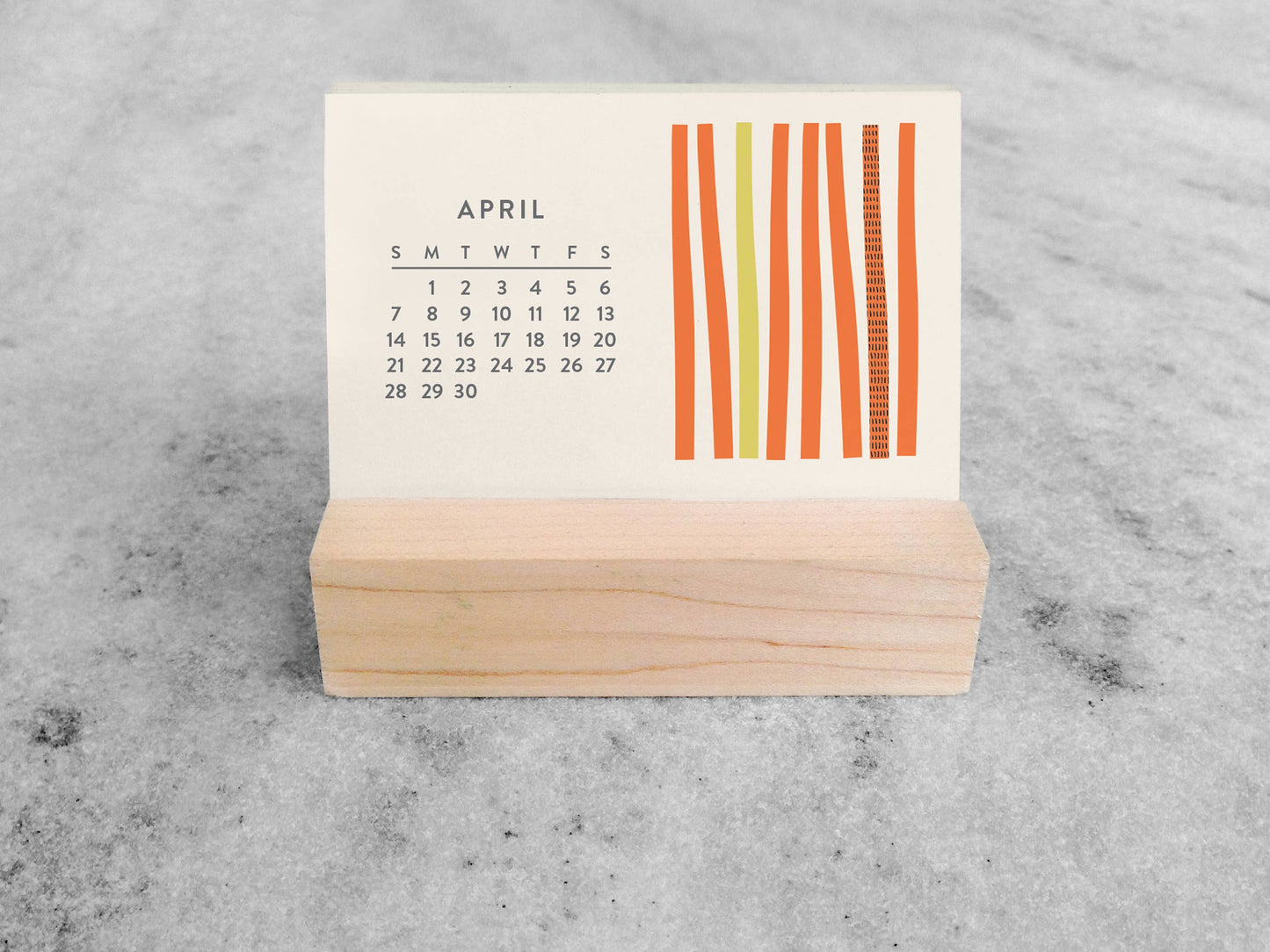 2027 Mini Desk Abstract Calendar with Wood Stand