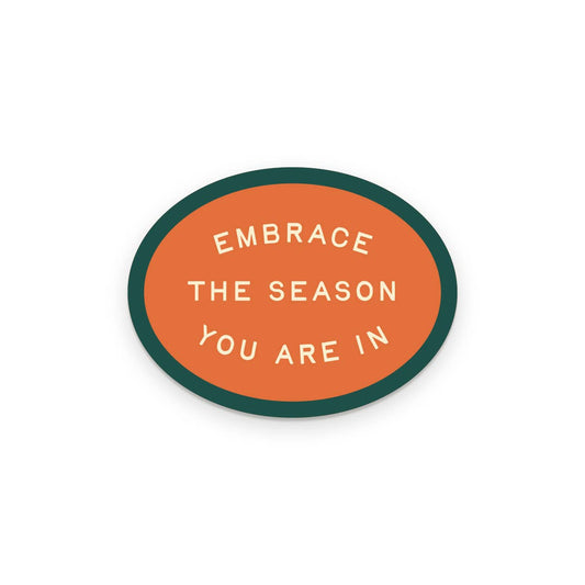 Embrace the Season Oval Vinyl Sticker