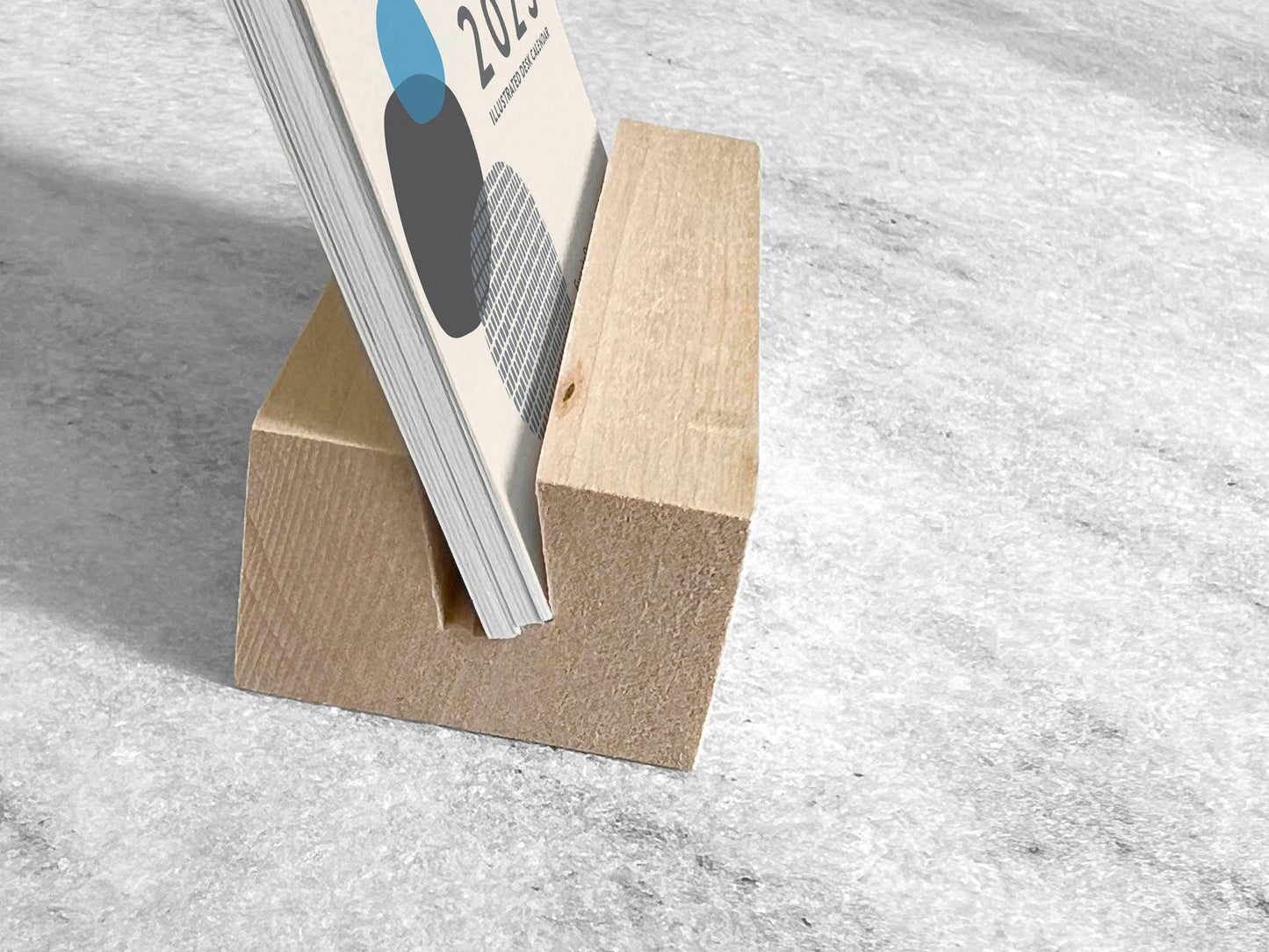 2027 Mini Desk Abstract Calendar with Wood Stand
