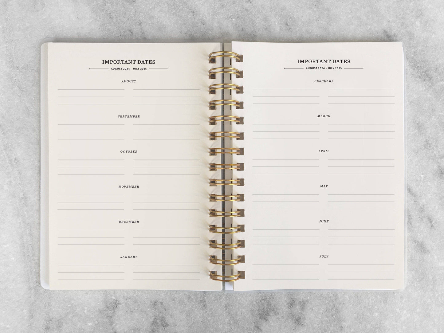 2026-2027 Academic Planner – Peach Bookcloth 12-Month