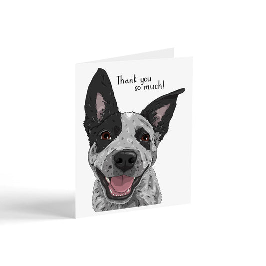 Excited Heeler Puppy Thank You Card