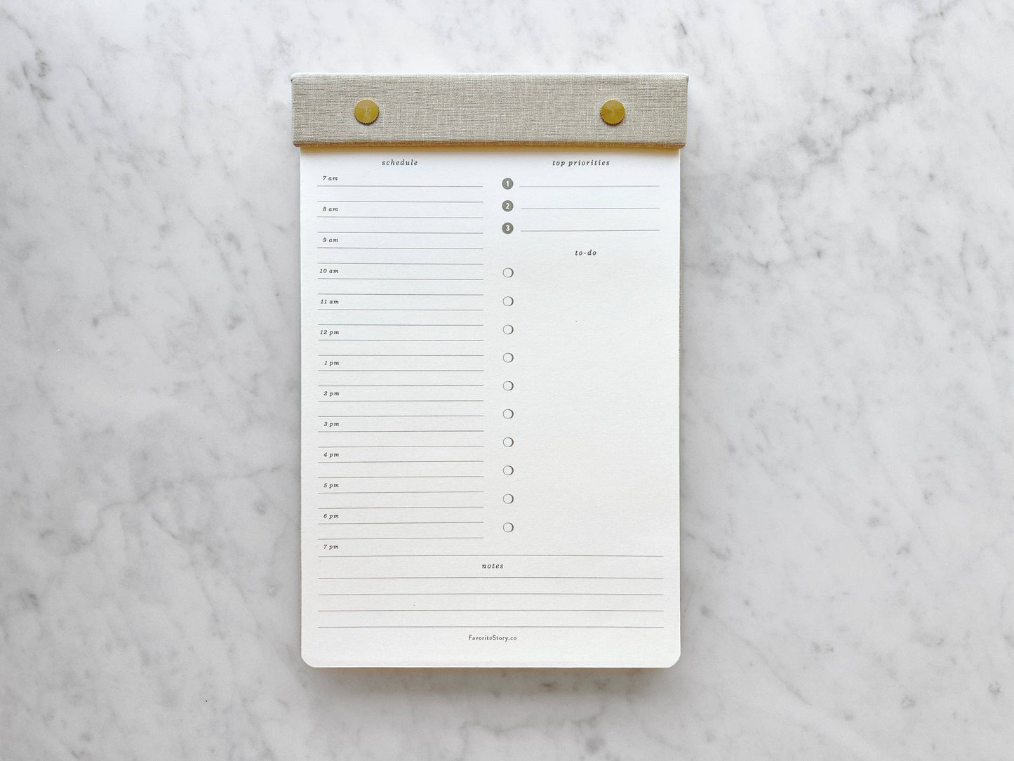 Refillable Daily Planner Notepad with Brass Screws