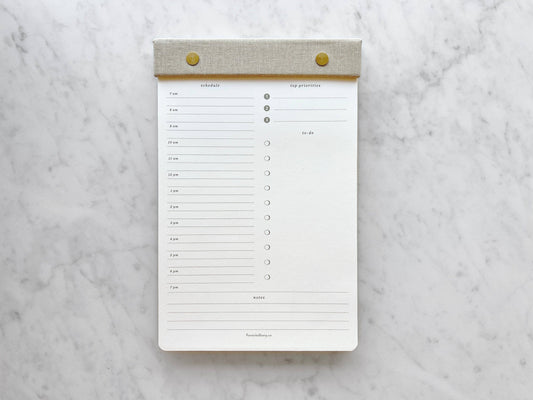 Refillable Daily Planner Notepad with Brass Screws