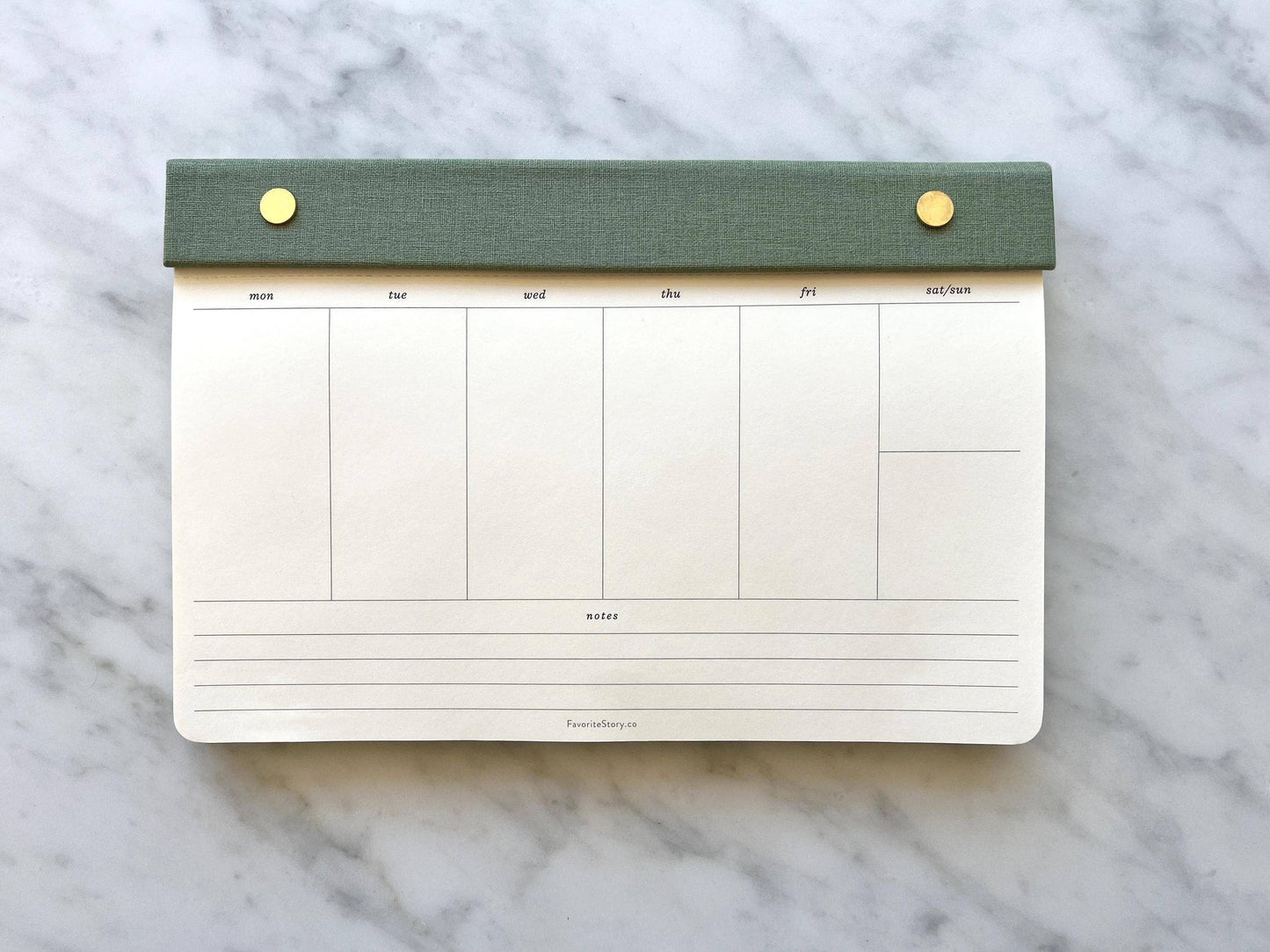 Refillable Weekly Planner Notepad with Brass Screws