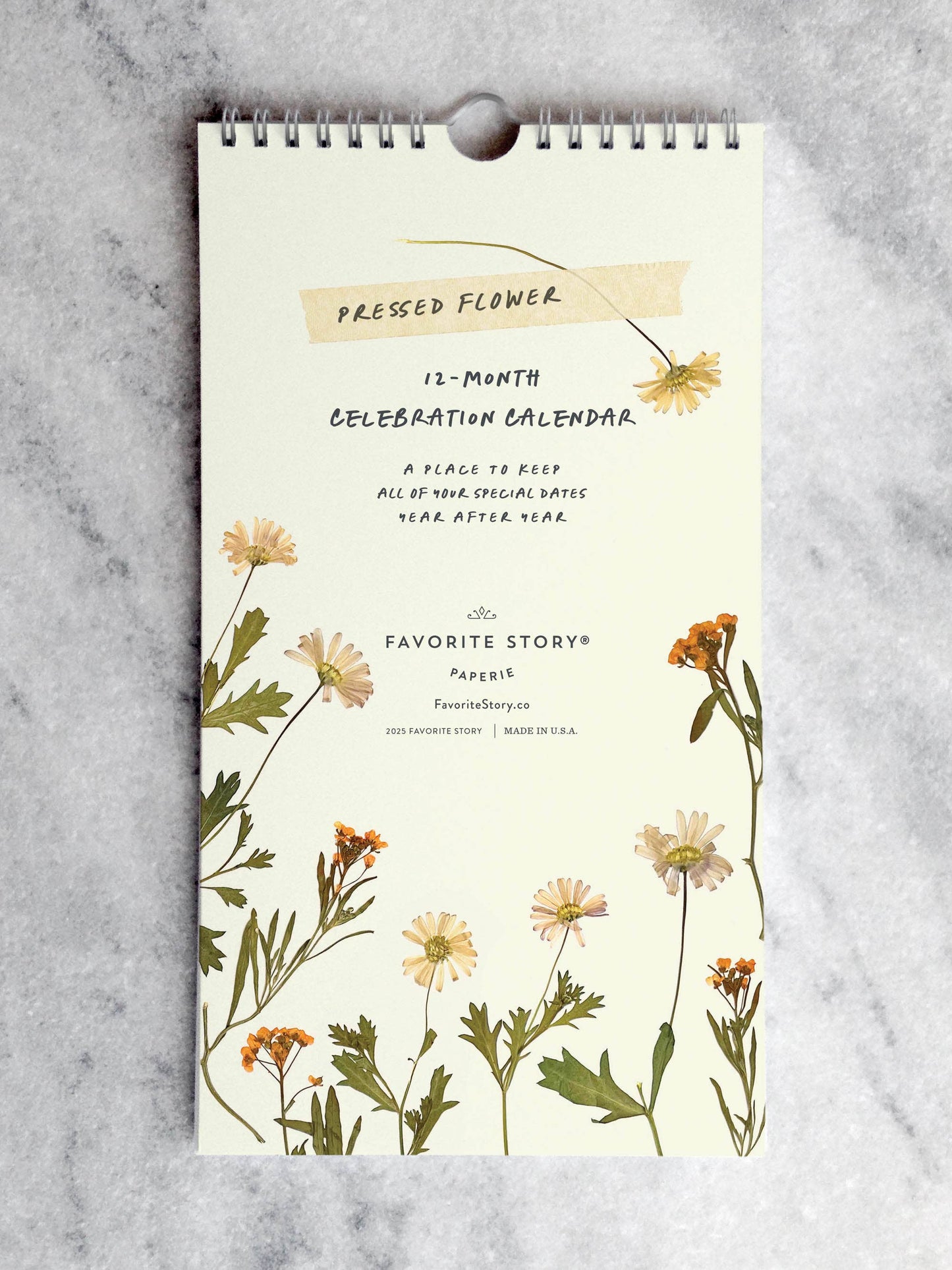 Pressed Flowers Celebration Calendar – Perpetual Birthday Tracker