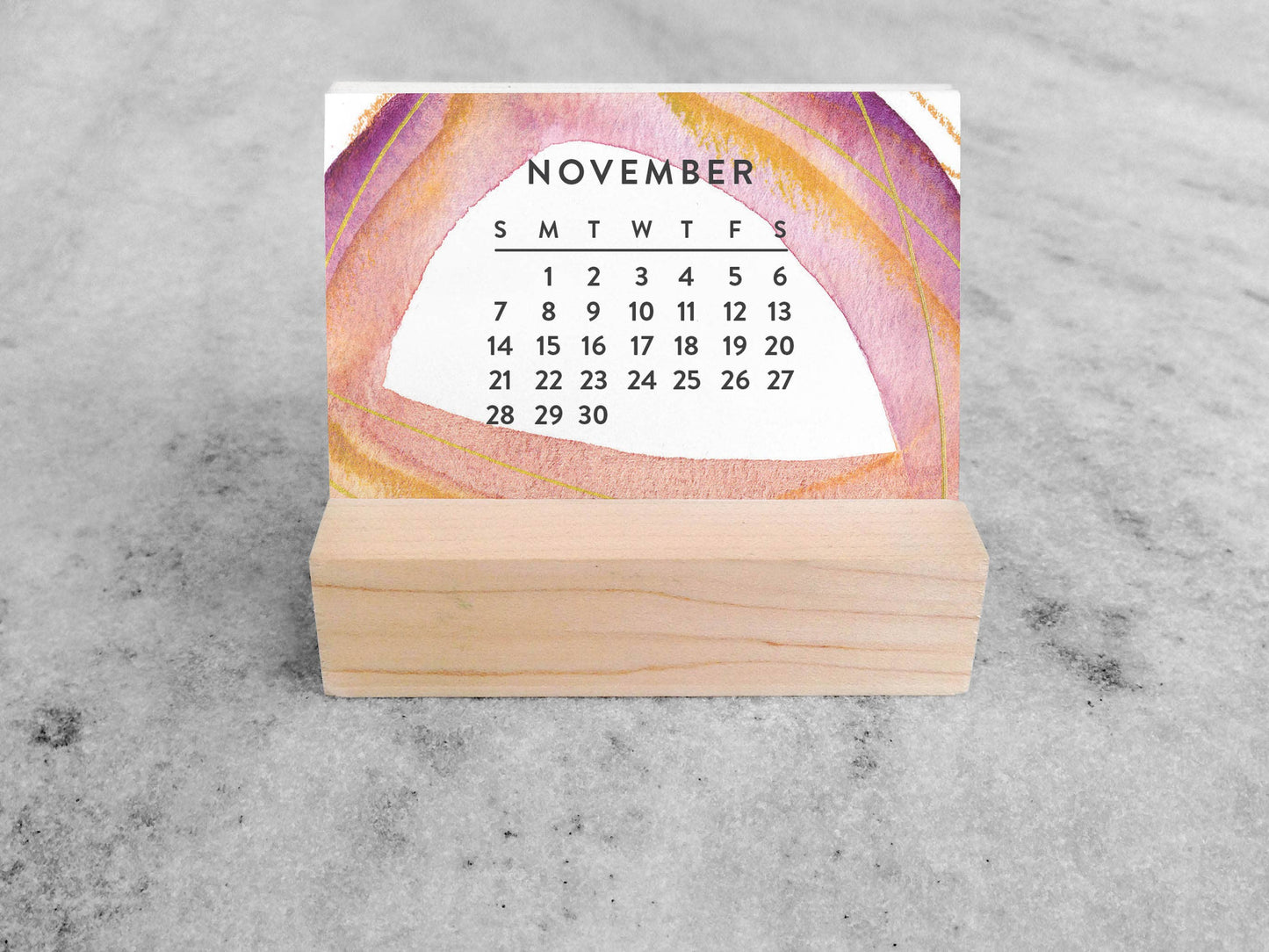 2027 New Day Mini Desk Calendar with Wood Stand