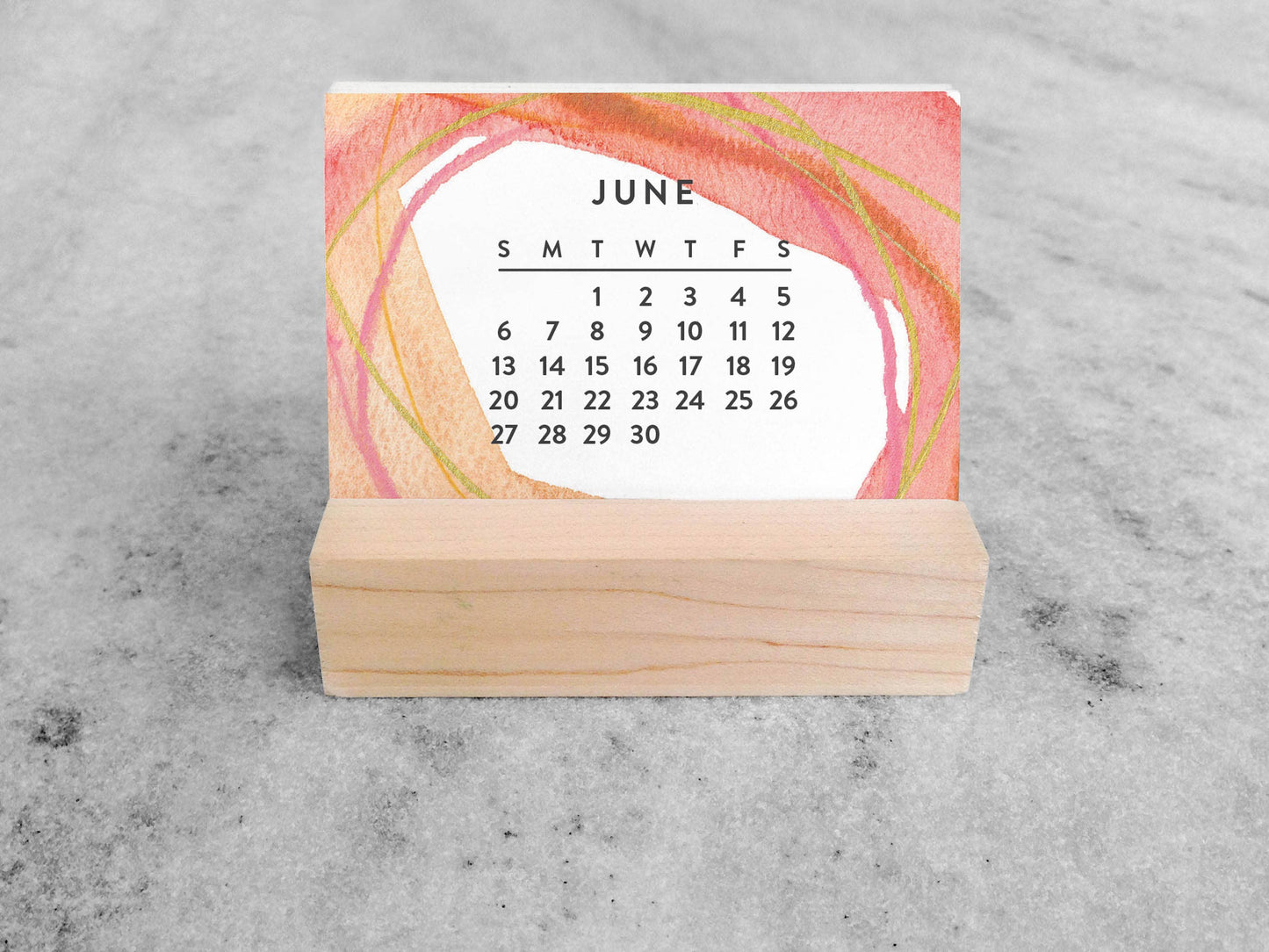 2027 New Day Mini Desk Calendar with Wood Stand