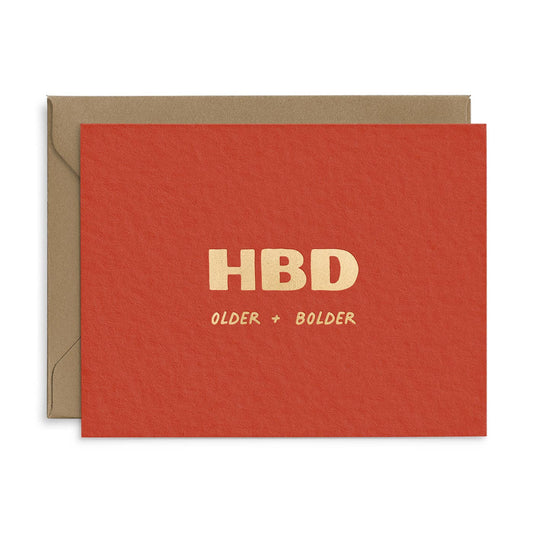 Older & Bolder Gold Foil Birthday Card