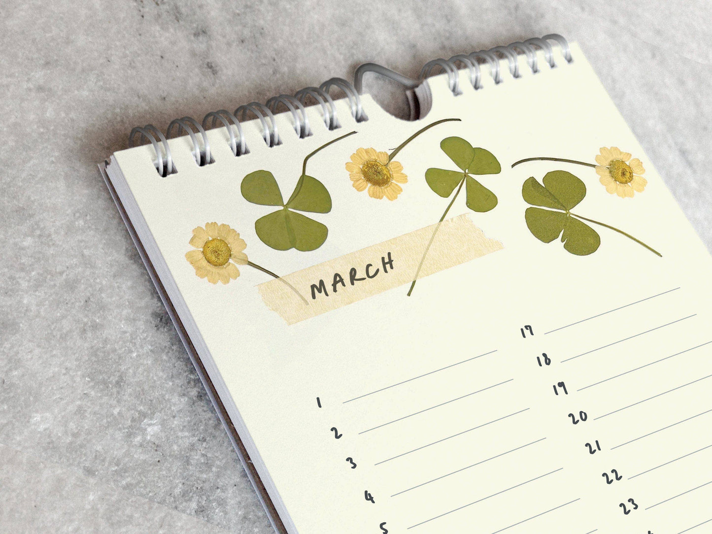 Pressed Flowers Celebration Calendar – Perpetual Birthday Tracker