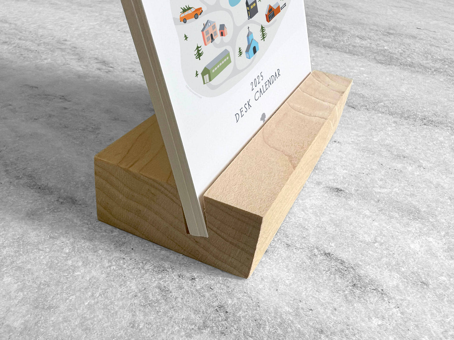 2027 Village Desk Calendar with Wood Stand